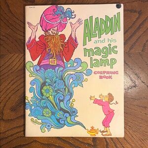 Vintage Colouring Book | Aladdin and his magic lamp | printed in Canada